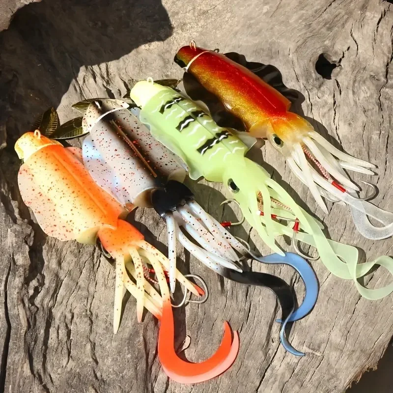 

290g Soft Squid Bait Fishing Deep-sea behemoth 28.5cm Trolling Lure Octopus Head Jigs Luminous UV Squid Jig Sea Wobblers Bait