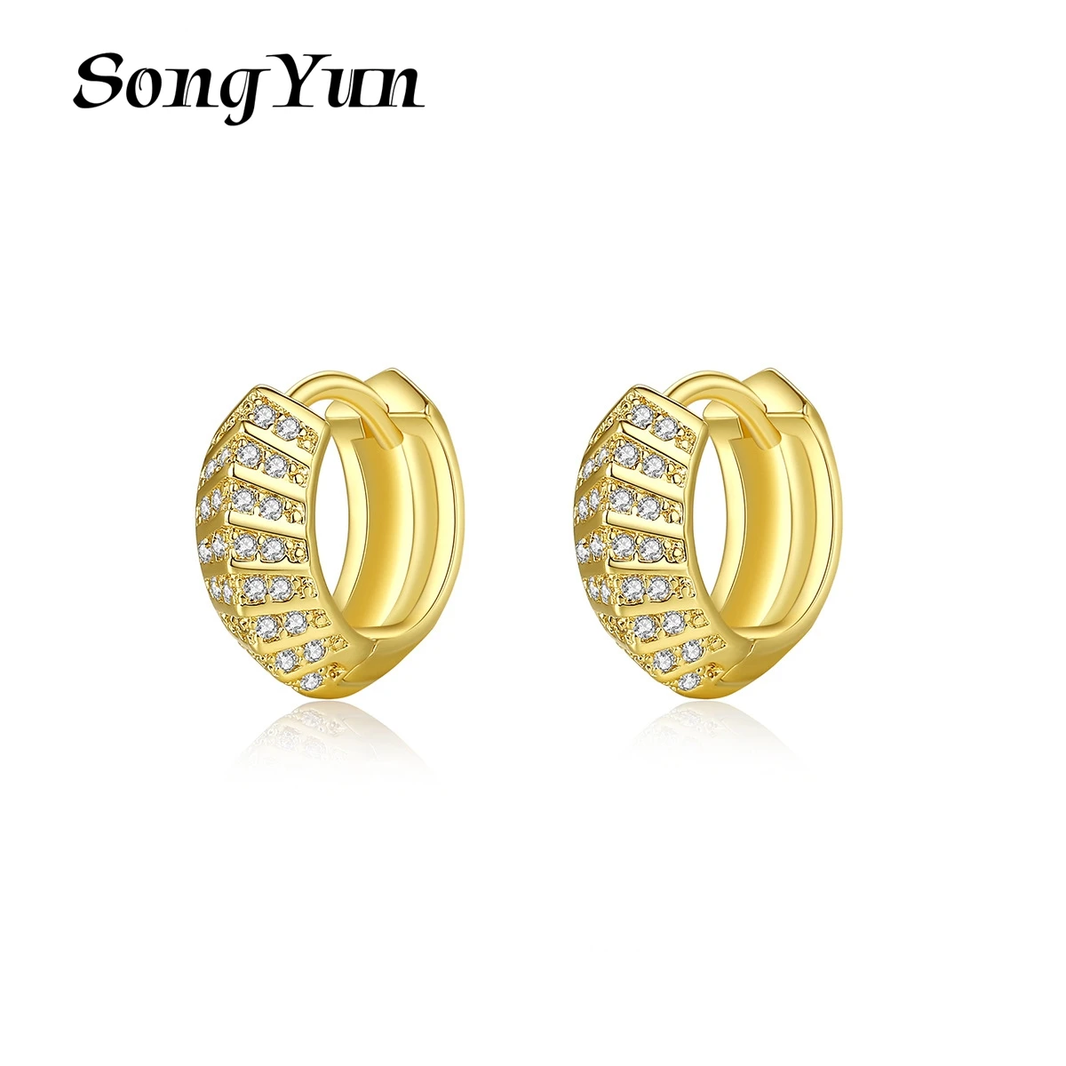 

SongYun Jewelry MHT Quality Brass Stud Earrings Dangle CZ 7A Zircon Minimalist Luxury Jewelry Women Earring Jewelry