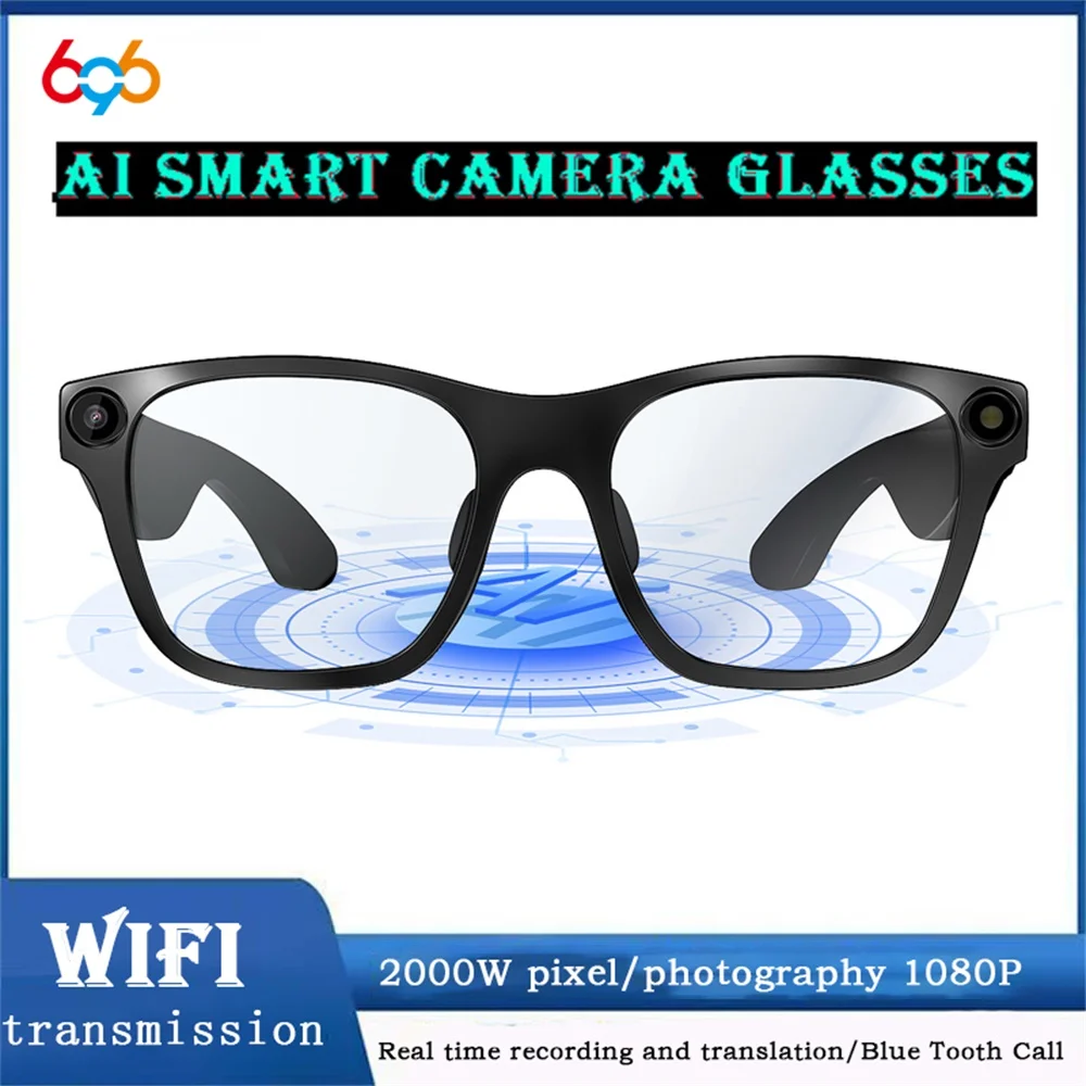 

Multi-functional Highend Smart Camera Glasses 2000W 1080P HD Video Voice Recording Translation ANC Headset AI Object Recognition