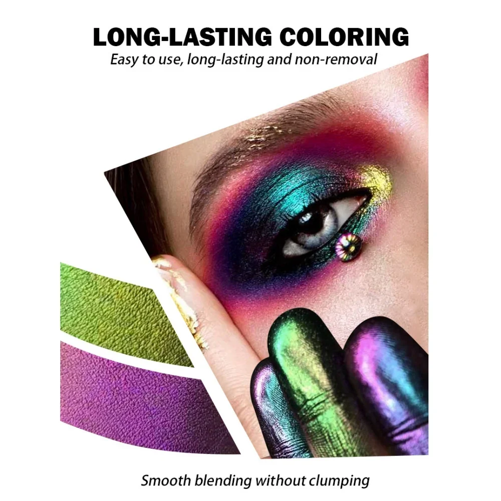 Metaliczny Błyszczący Płynny Cień do Powiek 6 Kolorów Połyskujący Dekoracja Twarzy Błyszczyk do Ust Optyczny Kameleon Szminka Brokat do Oczu Pigment