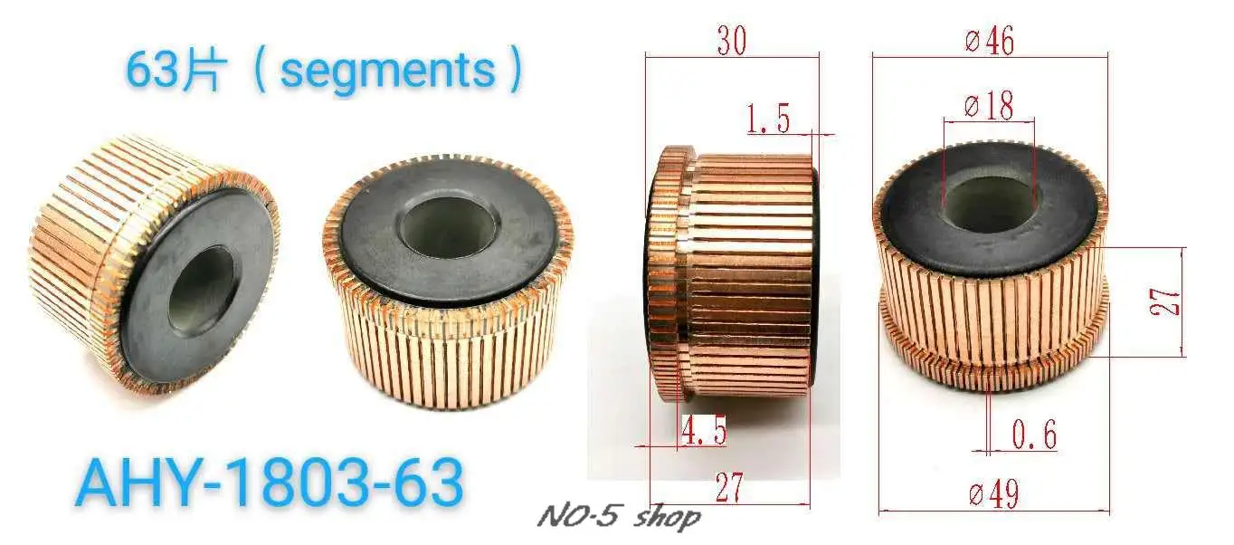 

5pcs 46x18x27(30)x63P Copper Bars Electric Motor Commutator