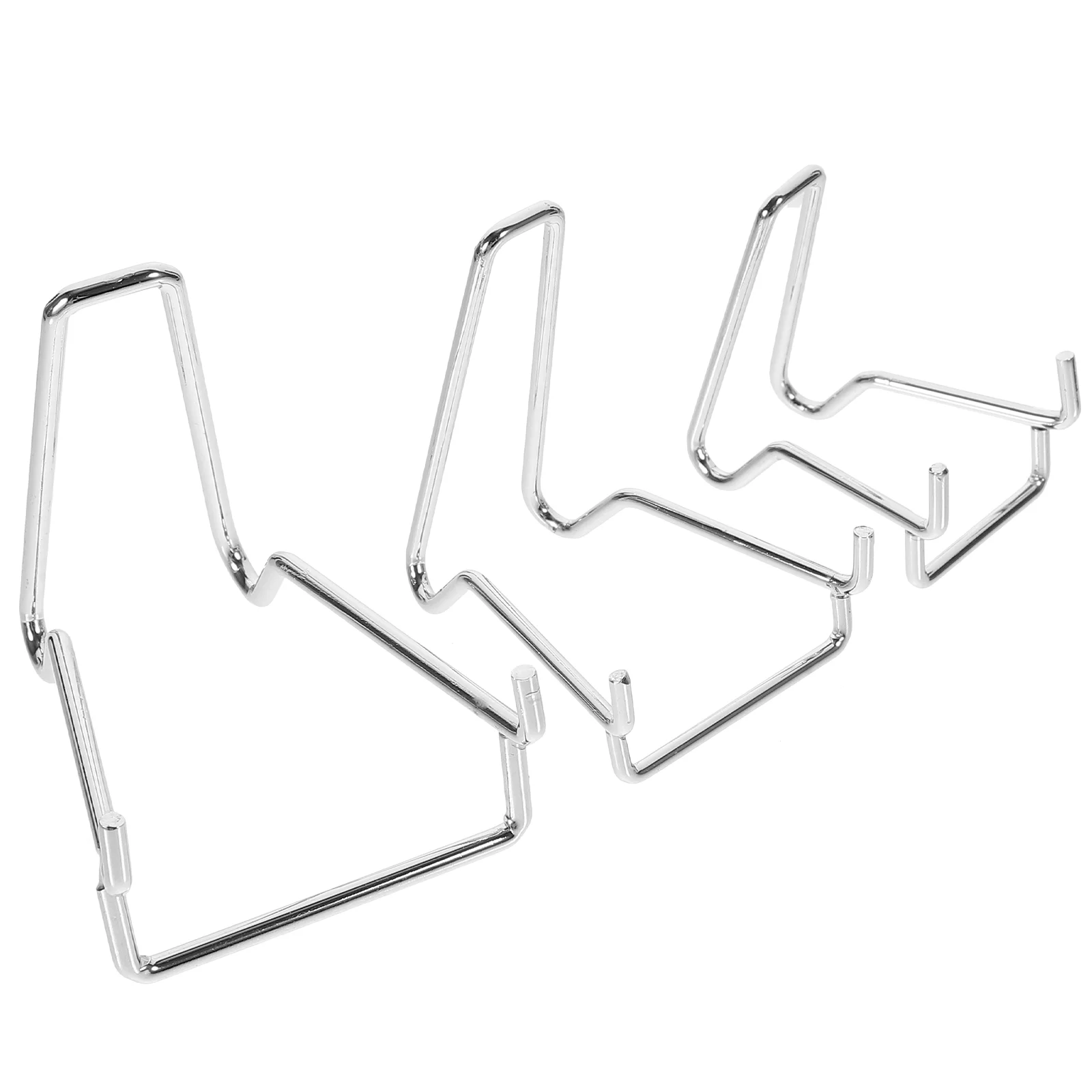 3 Pcs Easel Metal Crystal Mine Mark Display Stand Small Card Clip Stands for Silver Holder