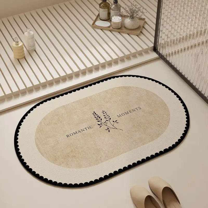 Cloud Wave-Patterned Shaped Bathroom Mat, Non-Slip and Easy-to-Clean Vanity Mat, Entryway Rug, Home Decor