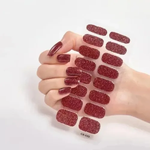 Imagen 2 del producto Envolturas de uñas de Gel semicuradas UV, pegatina 5D de Color puro, cubierta completa, lámpara UV, pegatina de Gel, tira de parche de extensión de uñas de larga duración