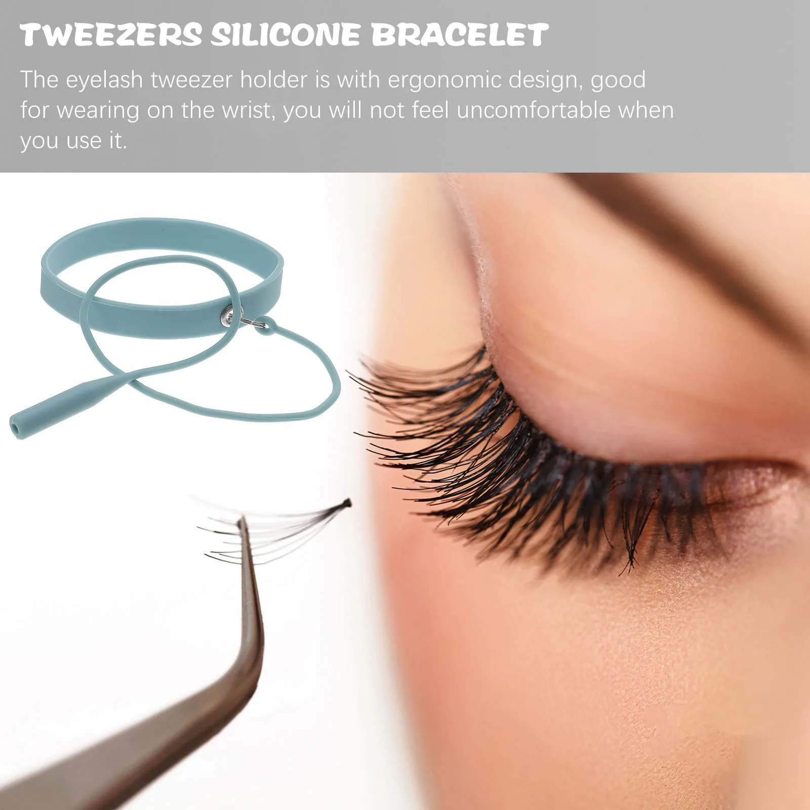リストバンドまつげピンセットホルダー プレミアムシリコン 軽量 ポータブル まつげエクステンションツール用 メイクアップオーガナイザー 女性用美容