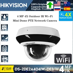 Original Hikvision Wireless 4MP 4xZoom PTZ Camera DS-2DE2A404IW-DE3 WiFi PoE Built-in Mic WIFI DarkFighter DS-2DE2A404IW-DE3/W