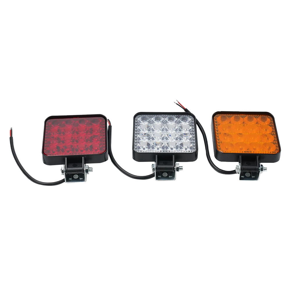 1Pcs 48w 16LED Work Light Pod Lighting Truck Off Road Tractor 12v  Automotive LED Mini Square Headlights Replacement Accessory