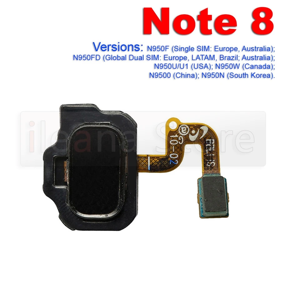 For Samsung Galaxy Note 4 5 7 8 9 10 20 Plus Lite Ultra Aiinant Home Button Touch ID Fingerprint Sensor Flex Cable