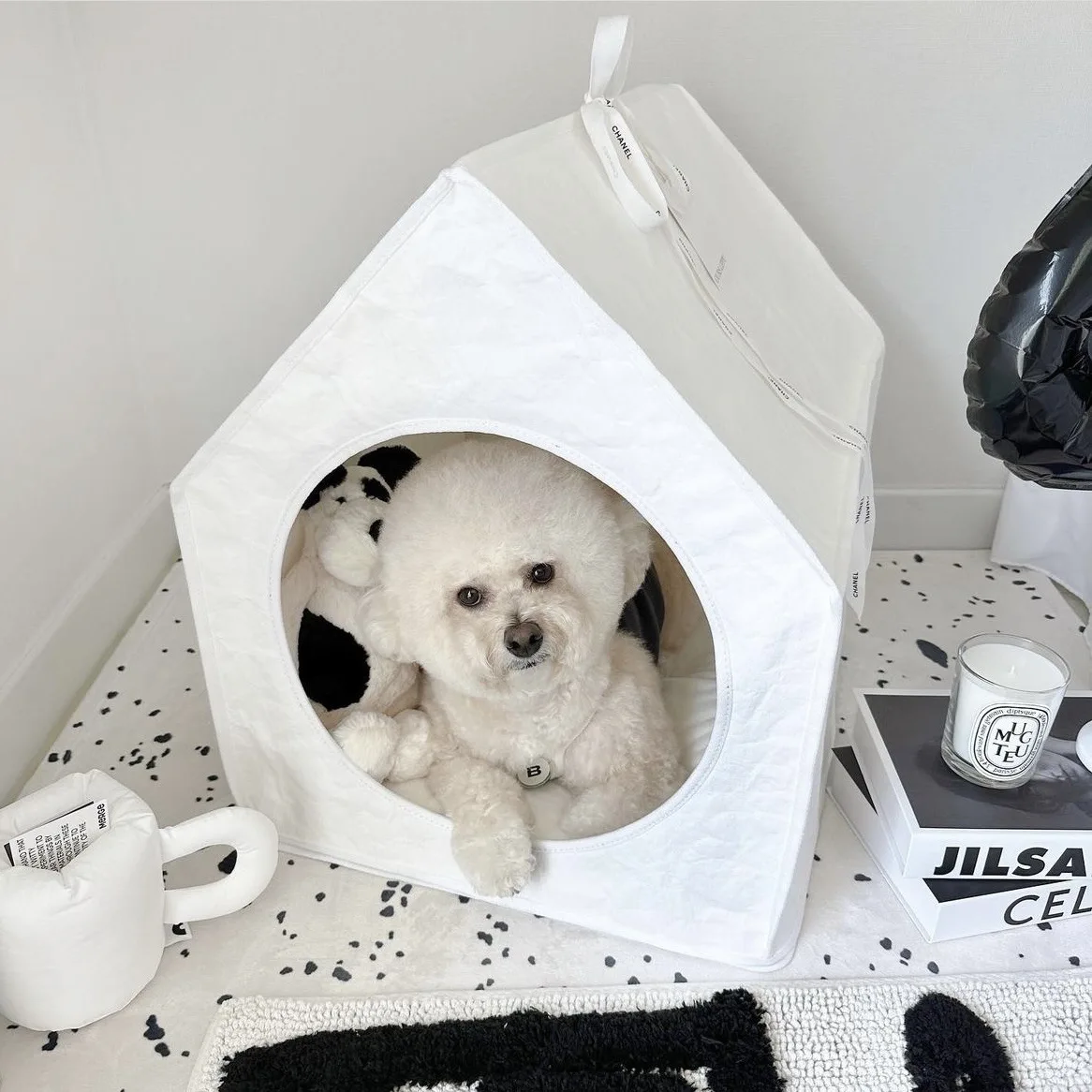 INS Solid Color All-Season Universal Pet Cat Puppy Bichon Teddy Bed Sleep Hut Removable Tent Semi-Enclosed Kennel Dog Supplies