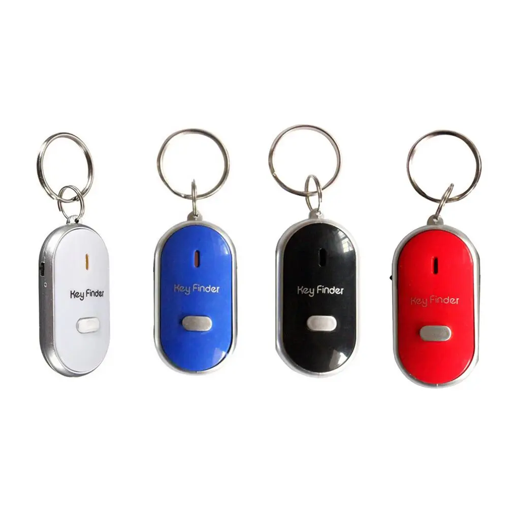 LED Beeping Flashing Light Key Finder Find Lost keychain Whistle Sound Control Keyring Gift