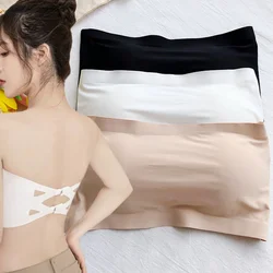 Seamless One-piece Tube Tops Women Removable Pads Basic Black White Skin Strapless Bra Sexy Lingerie Women Intimates Accessories