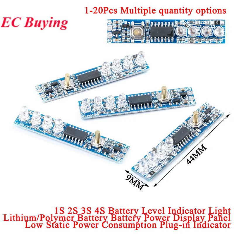 1S 2S 3S 4S Single 3.7V 18650 Lithium Battery Capacity Charge Indicator Module Percent Power Level Tester LED Display Board
