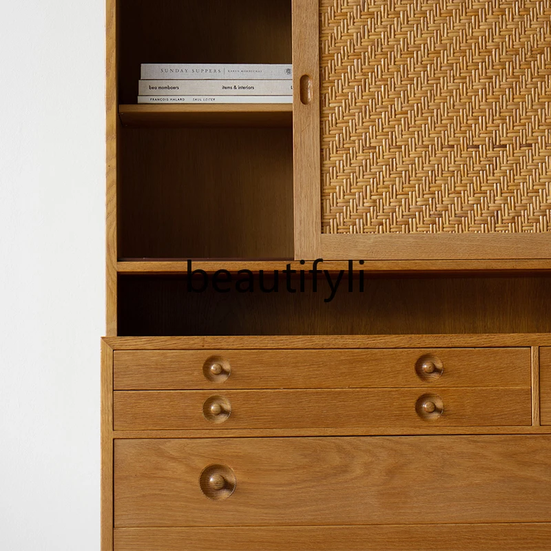 Cherry storage locker teak cutlery cabinet