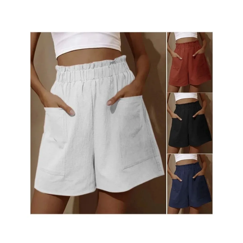 Summer New Loose Large Size Casual orts Women's Color Blo Breathable Comfortable Faionable High Waist Pants