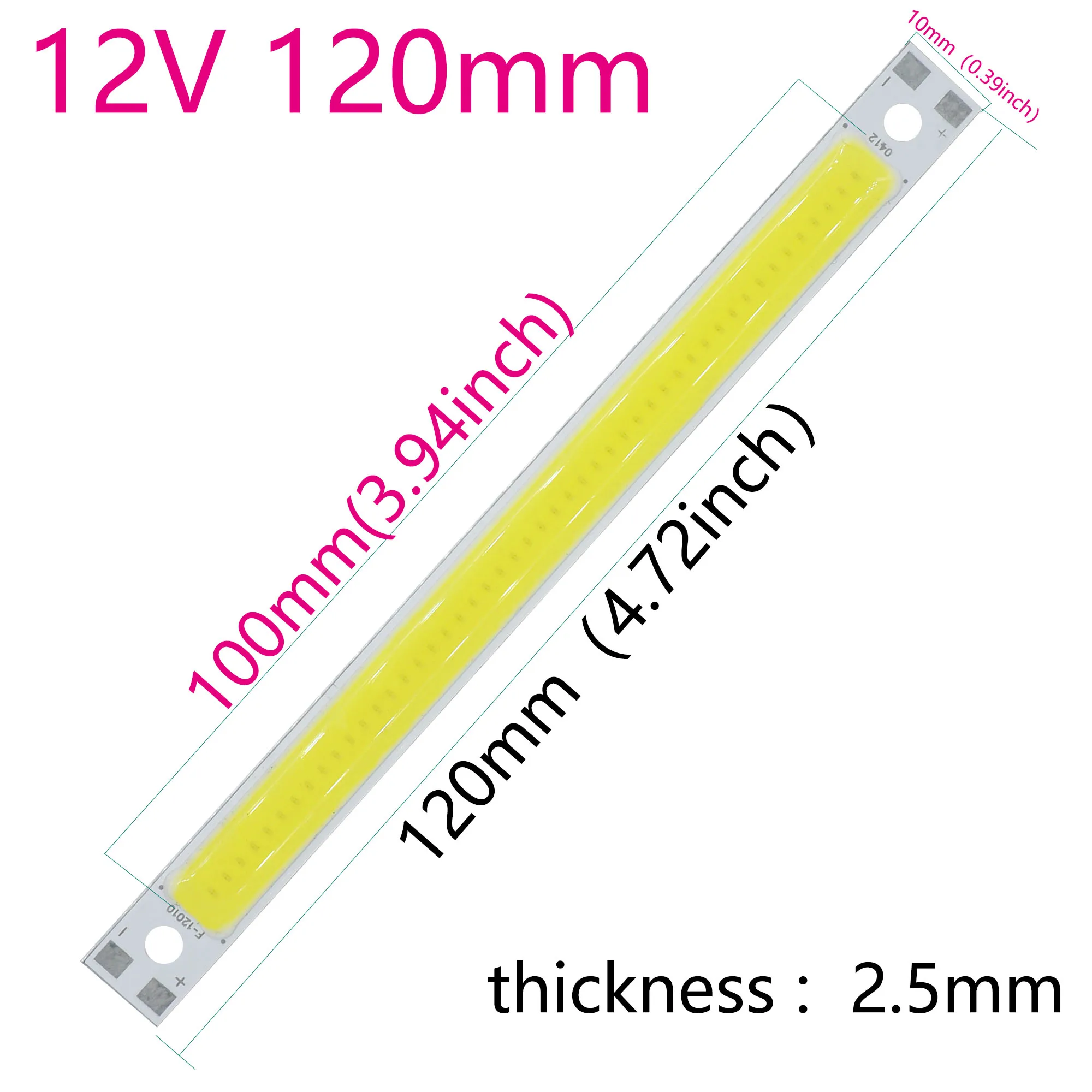 12V COB Strip Light 200x10mm or 120x10mm Light Emitting Diod  12W 6W 1000-1500LM COB LED Strip Light COB Strips Lamp White 6500K