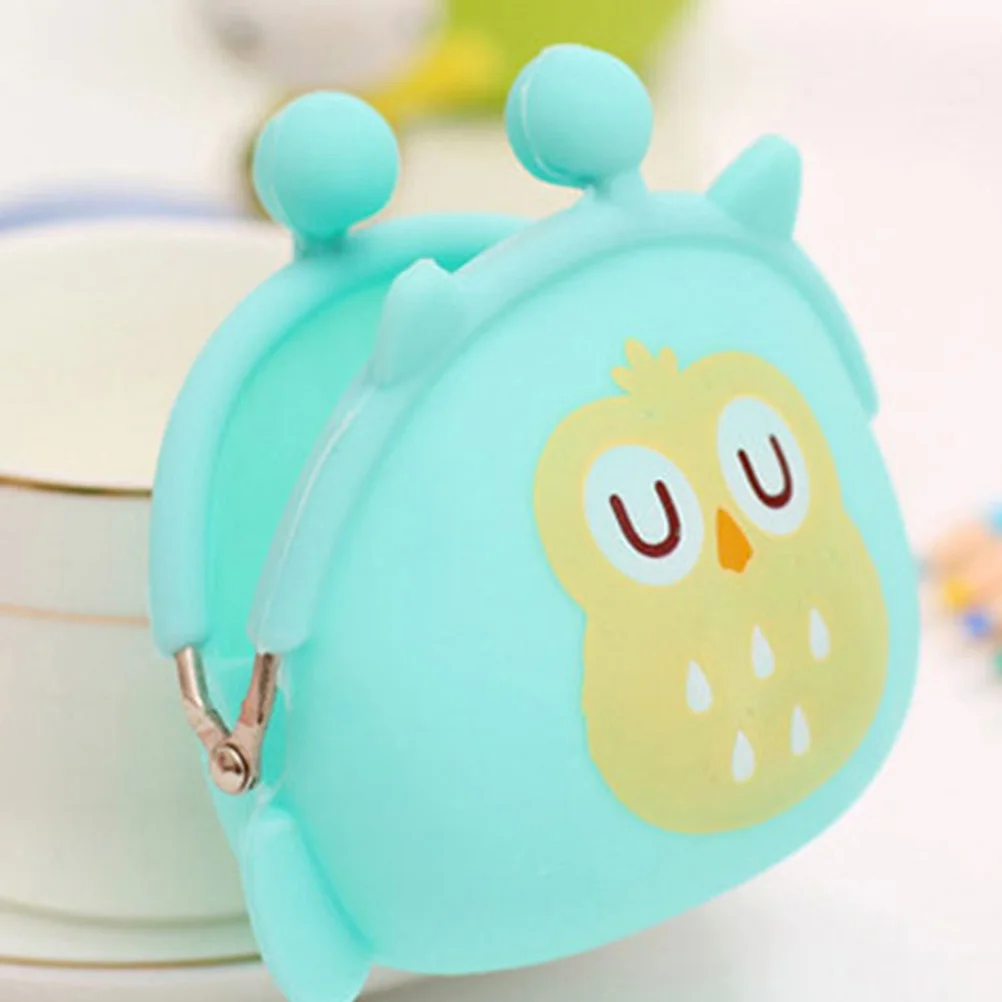 2 pezzi portamonete gufo cartone animato borsa da cambio in silicone per donne bambini ragazze portamonete piccolo portamonete regalo di compleanno per ragazze