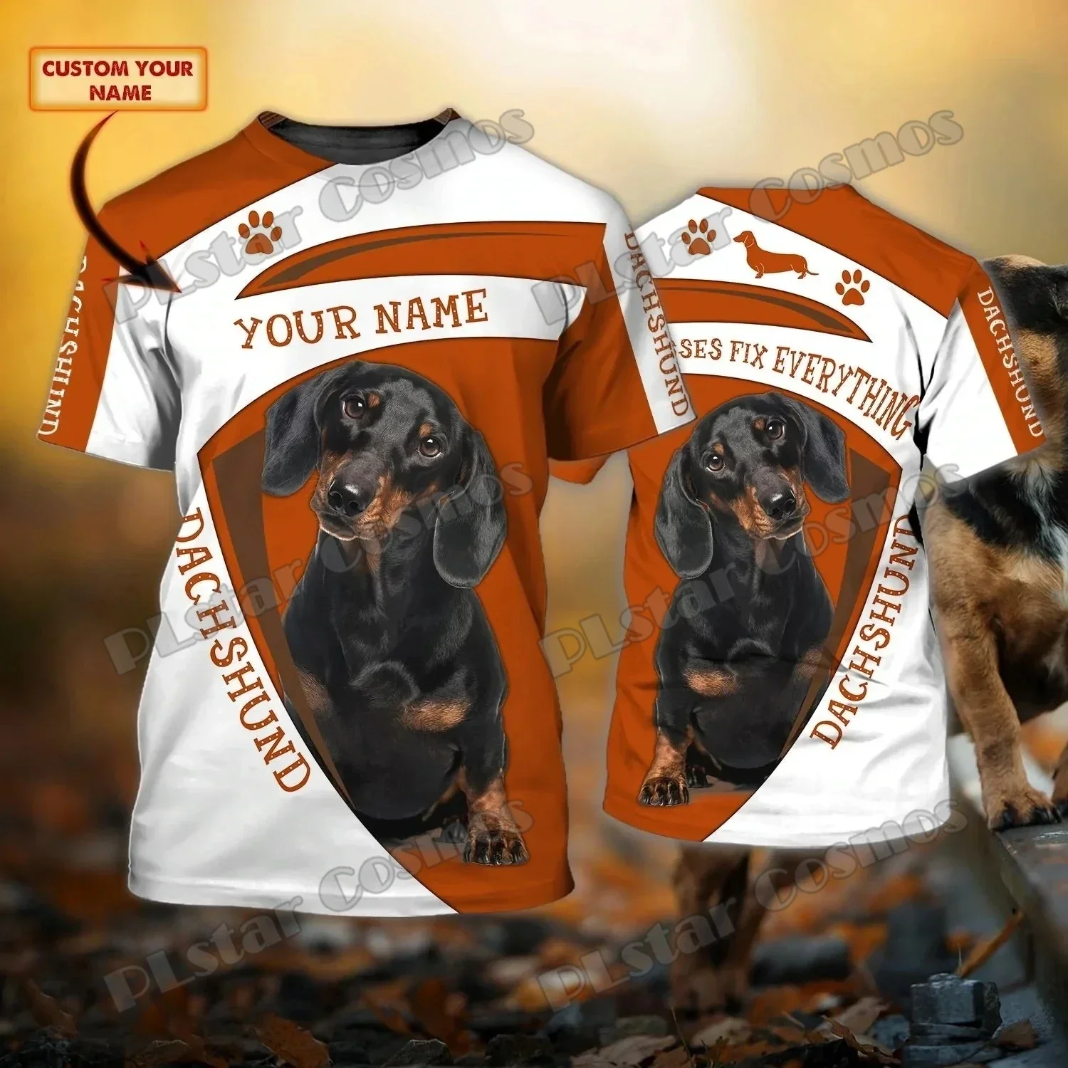 Personalized Name Dachshund & Chihuahua 3D Full Printed Men's T-Shirt Summer Casual Unisex Tee shirt Gift For Dog Lovers TTD24