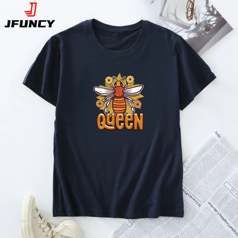 Plus Size Women's Tees 100% Cotton Woman Tshirt Summer Female T Shirts Fashion Graphic T-shirt Short Sleeve Tops Clothing