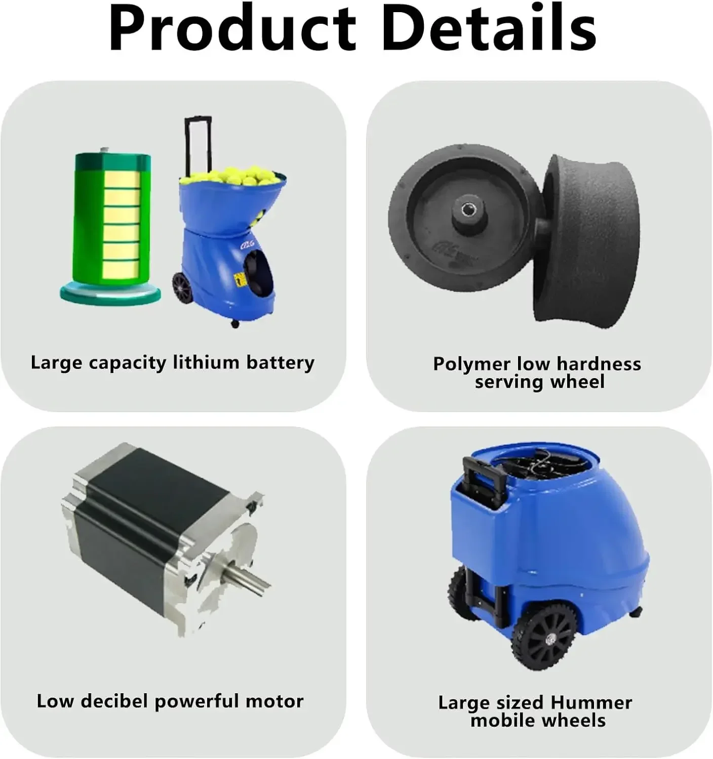 آلة كرة التنس المحمولة الأوتوماتيكية، مدرب تنس عالي السعة للتحكم عن بعد للممارسة الفردية وجميع اللاعبين على المستويات #6