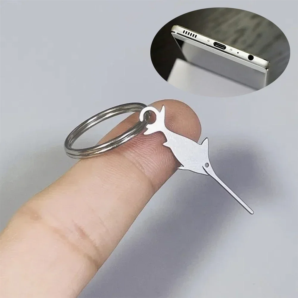 New 35MM Universal Thimble Swordfish Shape 304 Stainless Steel Needle For Smartphone Sim Card Tray Removal Eject Pin Key Tool