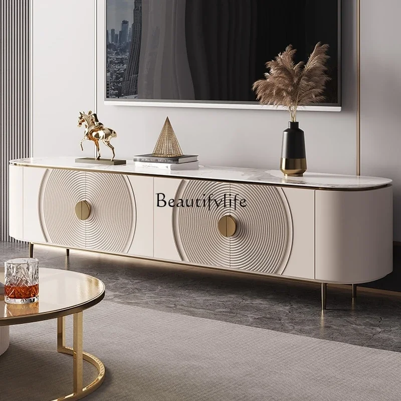 LJY*Modern light luxury rock panel TV cabinet