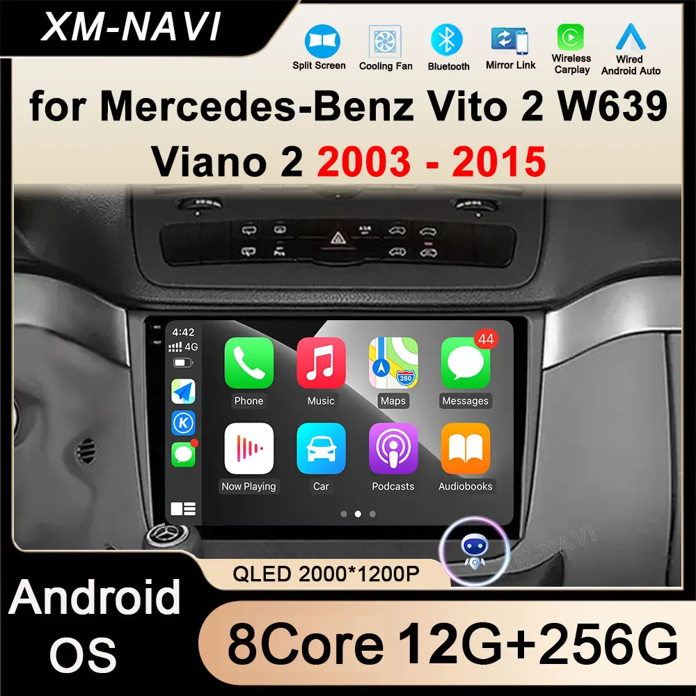 

Android OS Car Radio for Mercedes-Benz Vito 2 Viano 2 W639 2003 - 2015 Multimedia Video Player Navigation GPS Stereo 4G + WIFI
