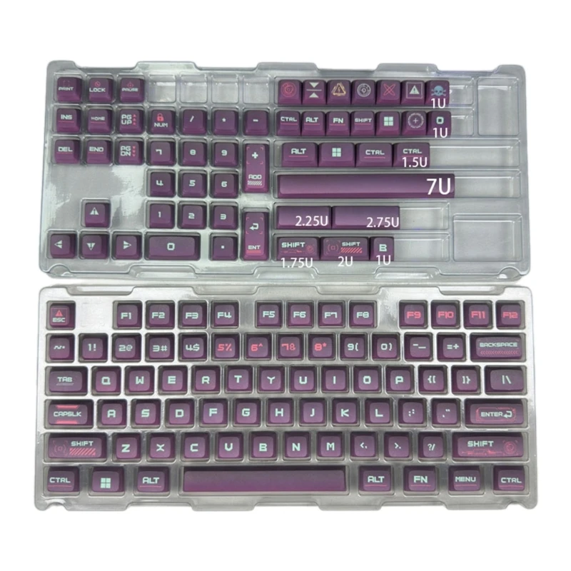 XDA Keycaps 128PCS Cyber Type Gradual Fade Color for Mechanical Keyboard