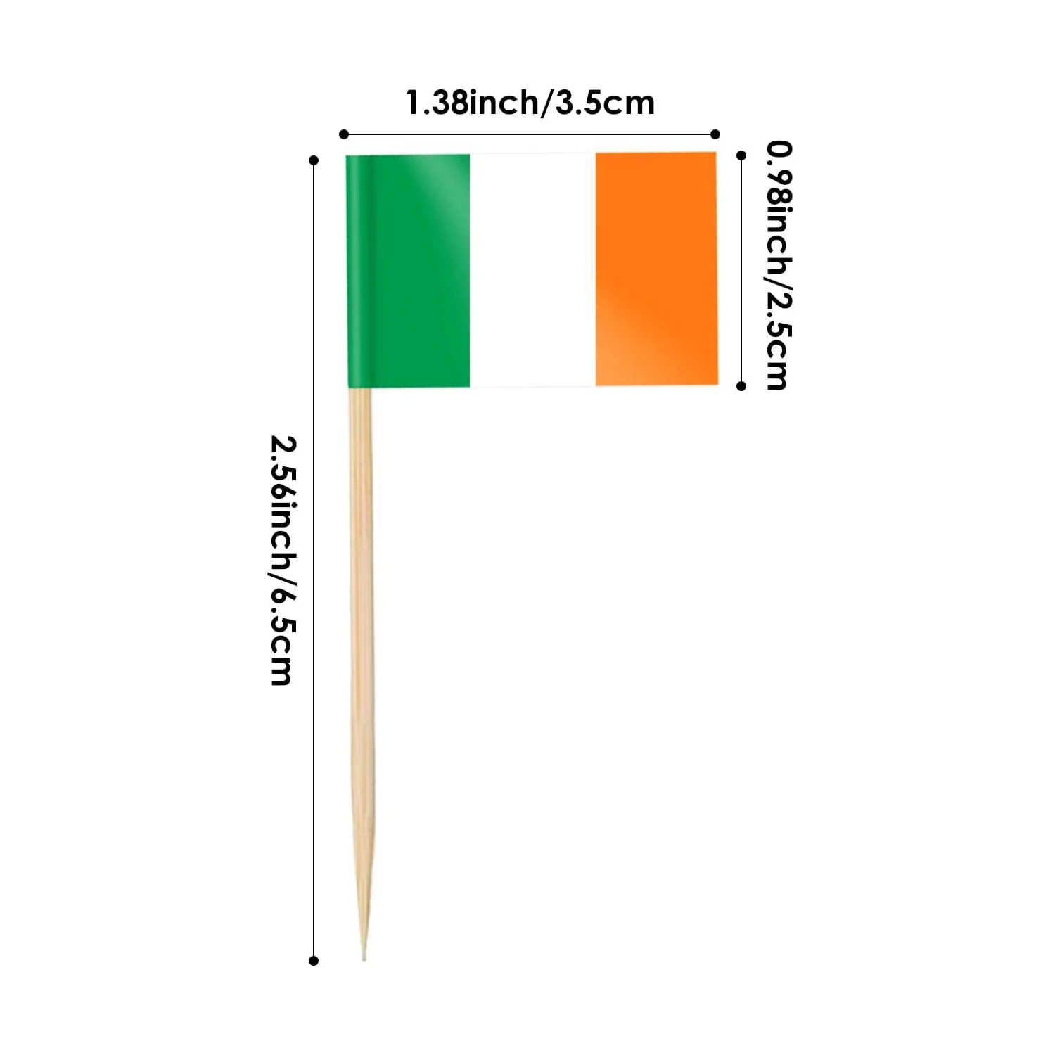 100PCS Ireland Toothpick Flag Irish Mini Small Cupcake Topper Flags Cocktail Picks /Food Stick Flags Decorations