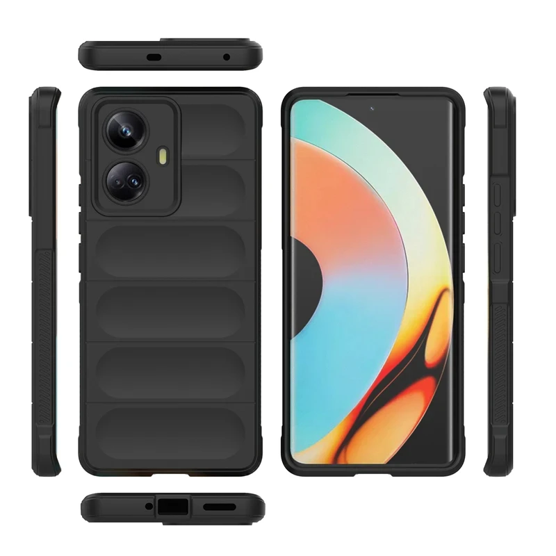 Case For OPPO Realme 10 Pro Plus 5G Back Cover Phone Case Liquid Silicone Anti-fall Shockproof Armor Cases Funda Coque