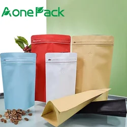 50pcs Matte Red/White Doypack 100g Pure Aluminum Foil Valve Pack Pouch Coffee Storage Stand Up Heat Seal Mylar Bags