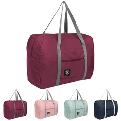 1 set of foldable large capacity travel luggage bag, expandable fitness bag, sports carry on, weekend luggage check-in, luggage