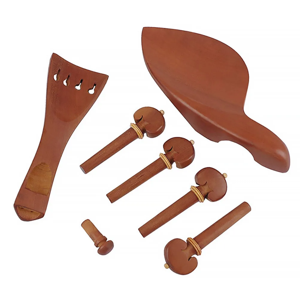 

7 Pcs/set Violin Wooden Chin Rest Replace Tailpiece Parts Accessories Jujube Peg