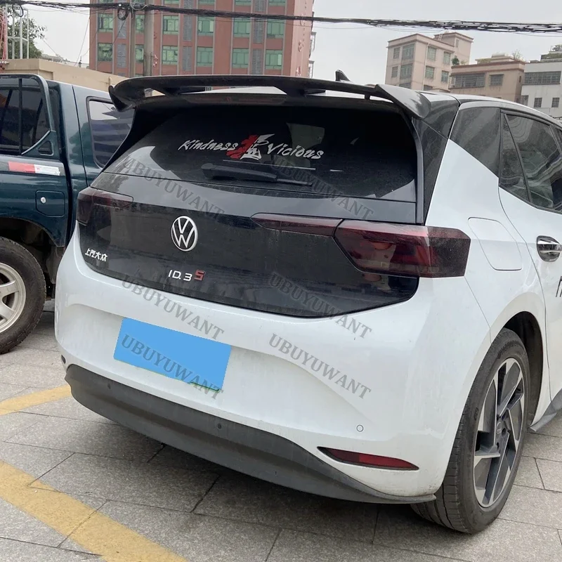 For Volkswagen VW iD3 iD4 iD5 iD6 UNPAINTED/GLOSSY BLACK/CARBON COLOR 2019 2020 2021 - 2024 Rear Roof Spoiler Lip Wings
