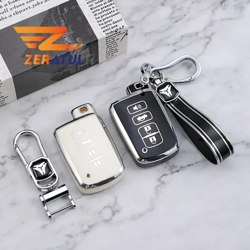 

Silver Edge Smart Control Protector Shell Holder For Toyota Camry Corolla RAV4 Highlander Avalon 2015 - 2017 Car Key Case Cover