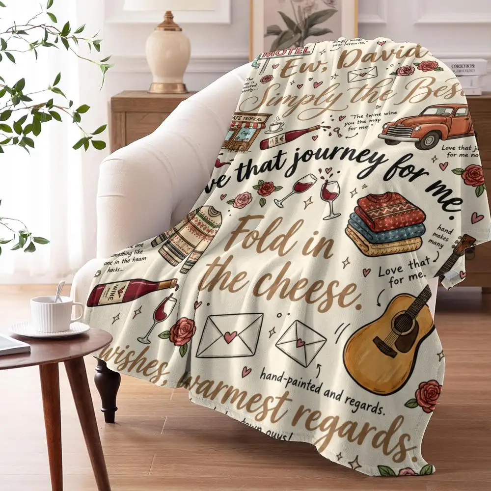 Vintage Travel Memories Throw Soft Flannel Throw Summer AC Blanket Lightweight Cool Nap Blanket for Sofa Bed Couch Travel