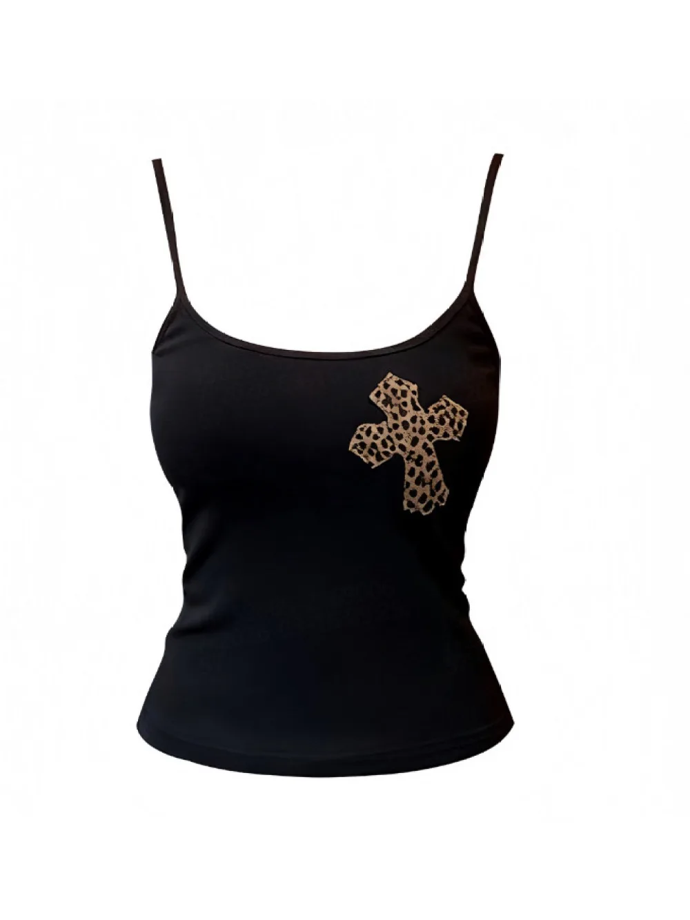 2026 Neues Leopardenmuster-Cross-Print-Trend-Camisole-Top für heiße Mädchen – perfekt für den Alltag und die Punk-Street-Fashion