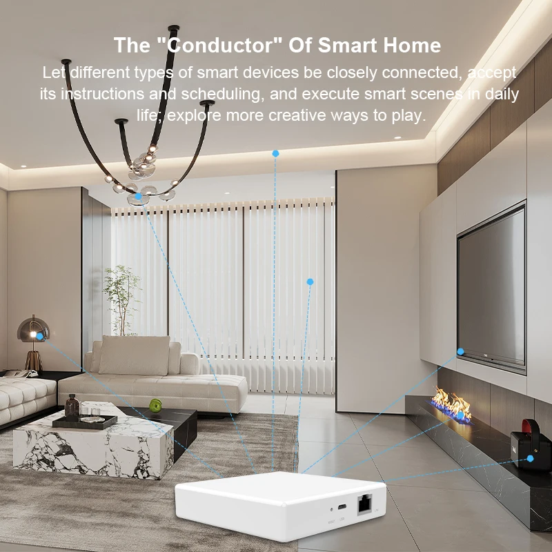 HIMOJO Matter Hub Tuya Zigbee Gateway Smart Home Bridge Support Google Home App Smart Life App Control Matter Devices