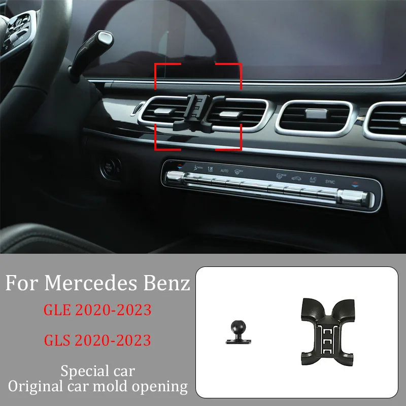 

Car Phone Holder For Mercedes Benz GLE GLS 2020-2023 DIY Screen Projection Wireless Charger Infrared Induction Fixed Bracket