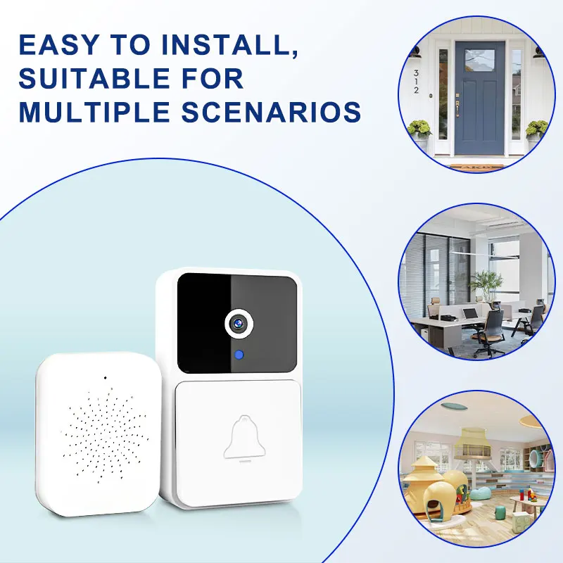 Smart Wireless Video Doorbell Camera Outdoor Home Security Door Bell Intercom Night Vision