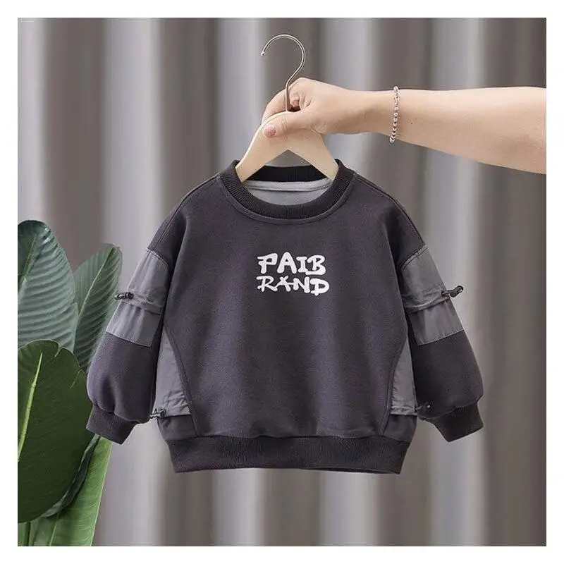 

Children's Clothing Boys' And Girls' Tops Sweatshirt Cotton For Boys Spring Autumn Korean Style Cool 2024 New Fashionable