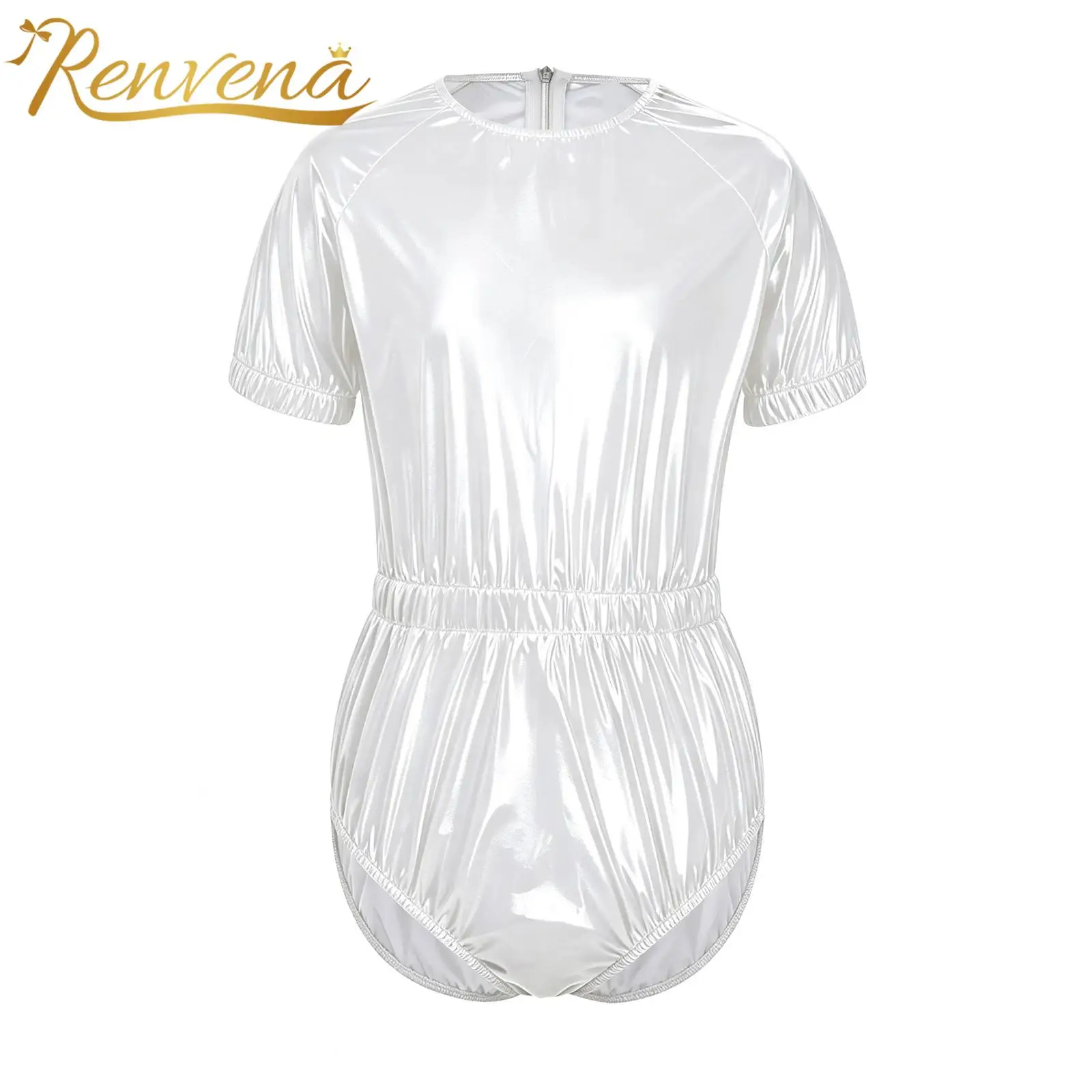 Boys Girls Water Resistant Diaper Cover Short Sleeve Press Button Crotch Leakproof Jumpsuit Kids Special Needs Adaptive Bodysuit