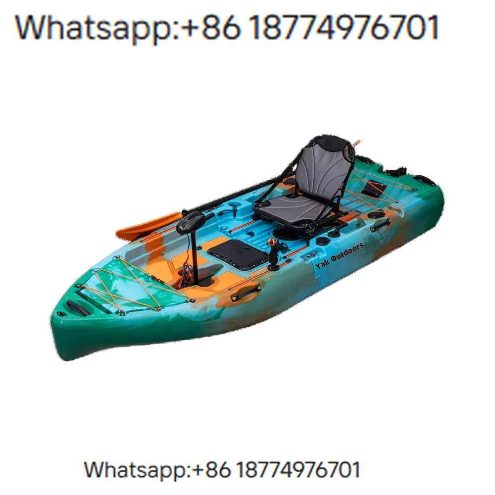 2025 New Modular HDPE Hull 9ft Wide Motorized Ka 4m Surfing Application Easy Store-PC Pedal Drive 2 Person Fishing Kajak