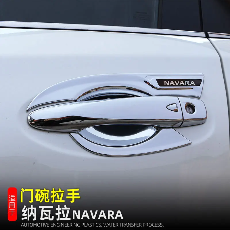 

ABS Chrome Car Styling Door Handle Cover Door Handle Bowl Trim Car Accessories Fit For Nissan Navara NP300 ST 2014- 2021