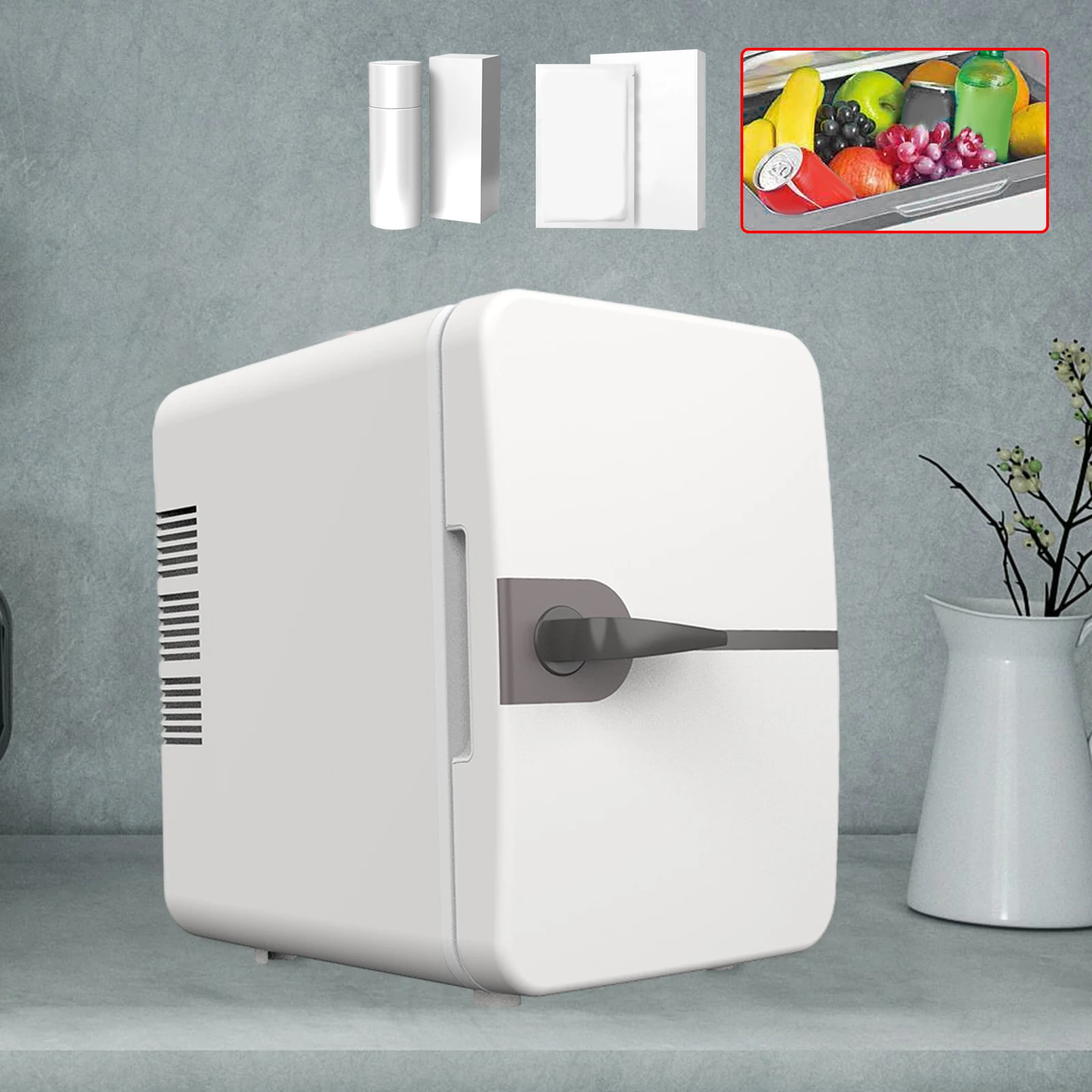 4L Car Mini Fridge Beauty Fridges Drinks Beverage Refrigerator for Cosmetic Snacks Camping Car Home Personal Travel Refrigerator