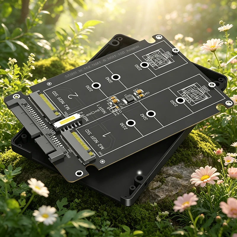 

Двухпортовый адаптер M.2 SATA для SSD, плата расширения 2x M.2 B Key на SATA3.0 2.5 дюйма с корпусом