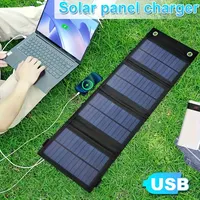 5W/10W Foldable Solar Charger USB Waterproof | Portable 5V Solar Panel for Phone Power Bank | Camping Hiking Emergency Charging
