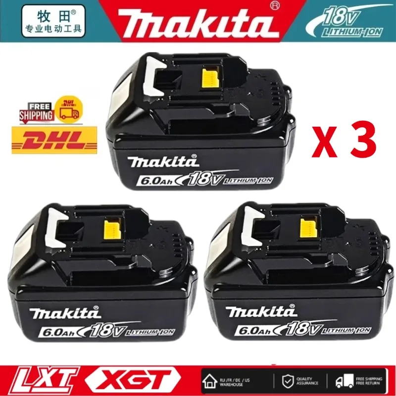 100% Genuine Makita 6Ah for Makita 18V Battery BL1840 BL1830B BL1850B BL1850 BL1860 BL1815 Replacement Lithium Battery