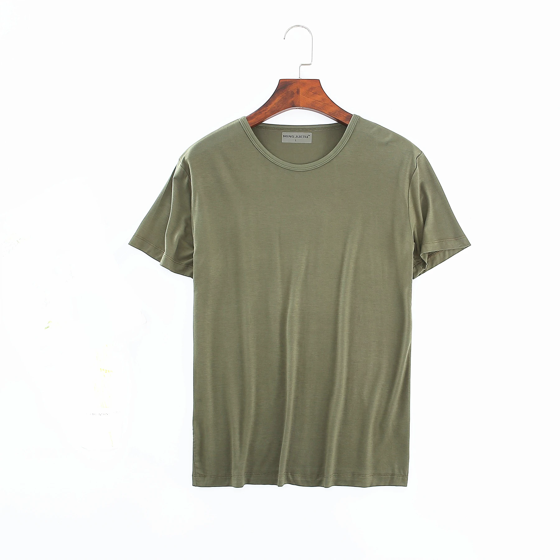 Mens Modal T-Shirt Short Sleeve Loose O-Neck Men T shirt Bottom Large Size Undershirt Man T shirt Solid Color For Male Tops Tees