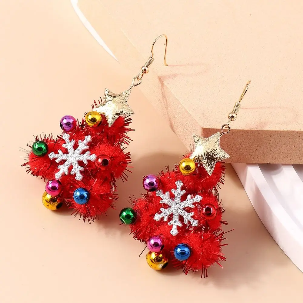 Merry Christmas Christmas Drop Earrings Party Festival Xmas Tree New Year Earrings Mix Styles Alloy Wreath Circle Earrings