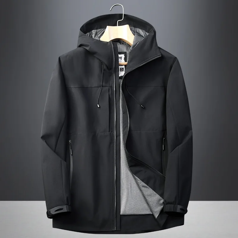 Military Windproof Waterproof Bomber Jacket Men Outdoor Sweatshirt Hooded Windbreaker Zip Outerwear Loose Luxury Brand Clothing